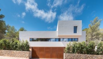 Resa Estates Ibiza for sale newbuilt villa Roca Llisa luxury elevator exterior.jpg